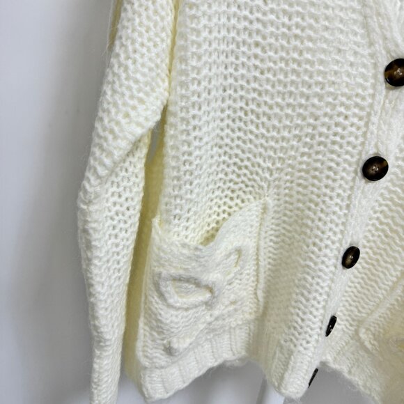 Loewe Anagram cream open-knit mohair-blend cardigan - Picture 8 of 12